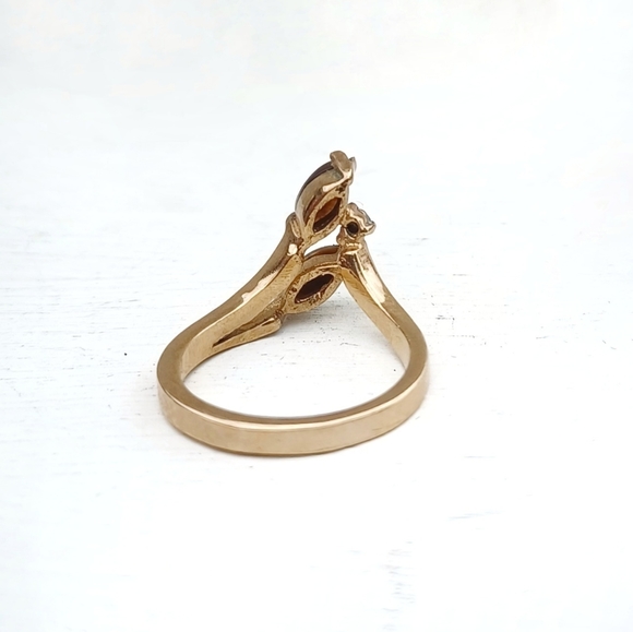 DAC Brown Stone Gold Ring  (VTG) - Picture 4 of 11